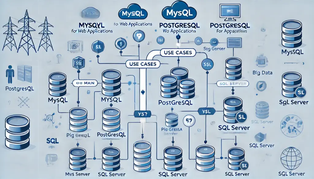 Guide to choosing between MySQL, PostgreSQL, and SQL Server based on use case.